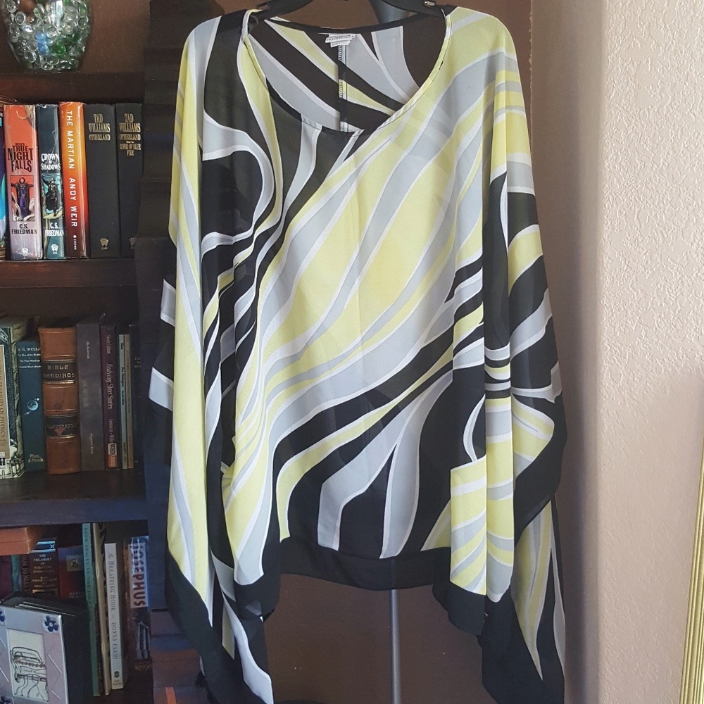 Giorgio Fiorlini Sheer Poncho Style Blouse
